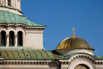 Detail of St. Alexander Nevsky Cathedral, a Bulgarian Orthodox cathedral in Sofia, Bulgaria