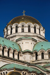 Fototapeta premium Detail of St. Alexander Nevsky Cathedral, a Bulgarian Orthodox cathedral in Sofia, Bulgaria