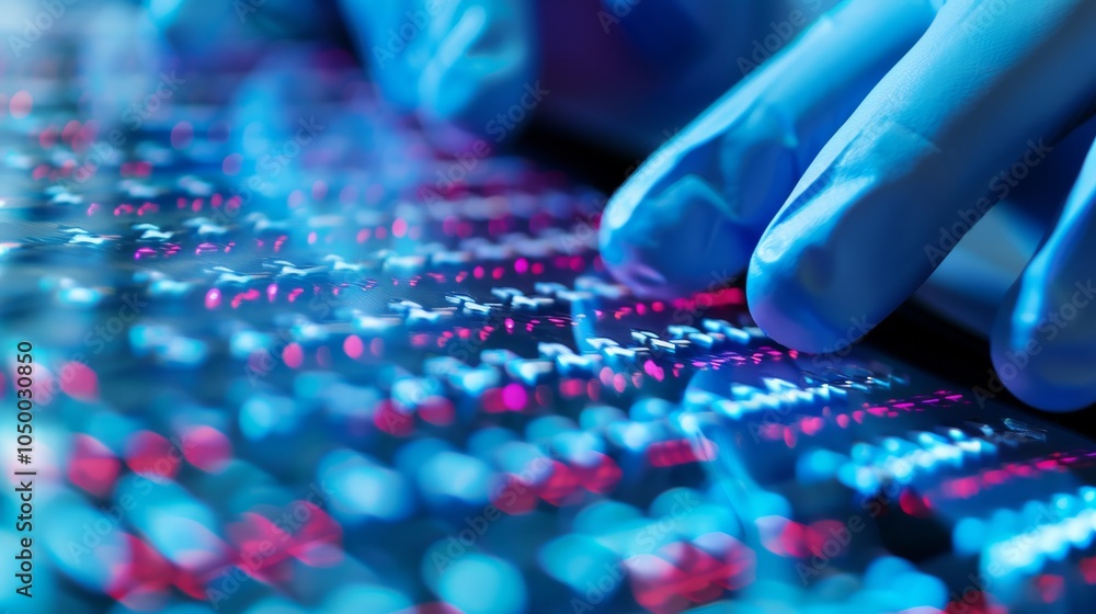 Poster a medical researcher analyzing genetic sequences on a high-performance computing system in a genetic