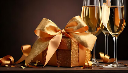 presents bubbly champagne often paired elegant bows special occasions