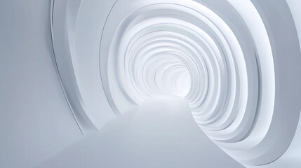 Obraz premium astarte.ai: Ethereal Curved Passage in Minimalist Architecture