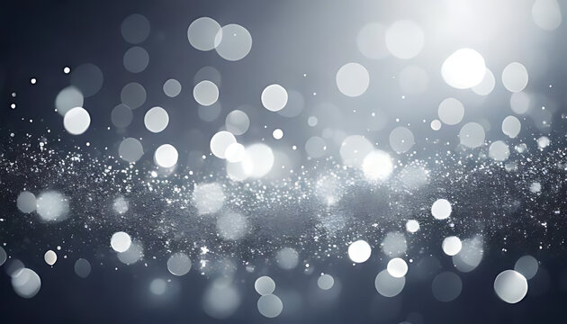 shiny silver abstract blurred white bokeh grey background creating visually striking effect
