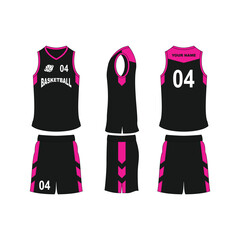 Basketball jersey set template collection.	