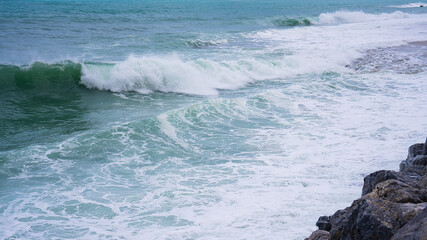 Sea waves crashing onto the rocks 7