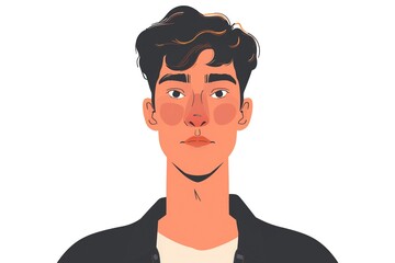 Portrait of a young man in cartoon style