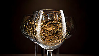 spiral thin foils adorn elegant glassware wine serving purposes