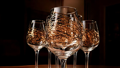 spiral thin foils adorn elegant glassware wine serving purposes