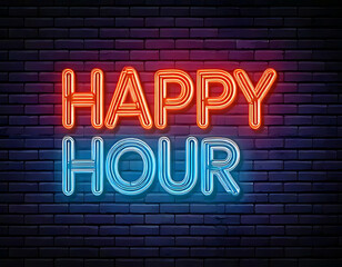 Fototapeta premium vector realistic isolated neon sign hour logo template decoration mockup covering wall background