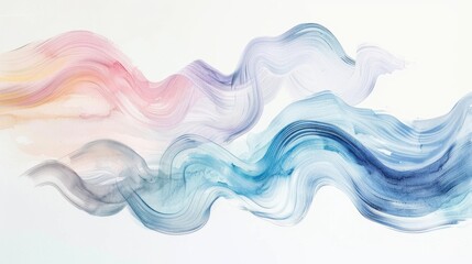 Fototapeta premium Background images for graphic design are designs of dispersion, dissolution, and diffusion of water or smoke. Beautiful pastel colors on a separate white background for use in various media designs.