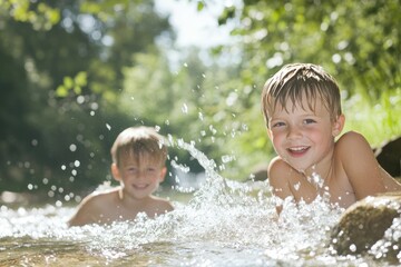 Obraz premium Close-up portrait of positive pretty woman with blond long hair looking at the camera. Face of smiling young girl staring at camera.. Beautiful simple AI generated image