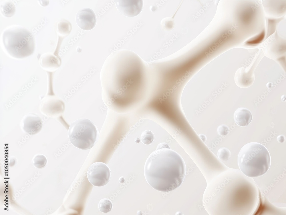 Poster the image is a close up of a white background with many small white spheres scattered throughout. th