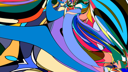 Obraz premium Abstract psychedelic fractal fluid colorful background for summer