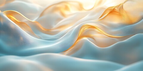 Fototapeta premium Abstract flowing fabric with soft lighting and colors.