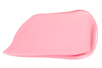 Smear of pink cream or lipstick on an empty background. Beauty product, cosmetic application.