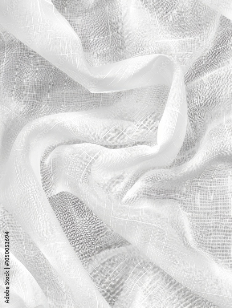 Aufkleber white fabric with a pattern of holes and a white background. the fabric is folded and has a texture 