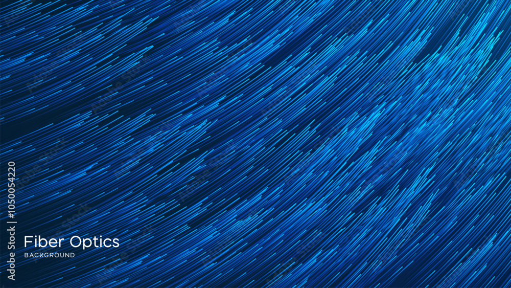 Poster fiber optic network lines perspective background. line waveform moving forward internet technology. 