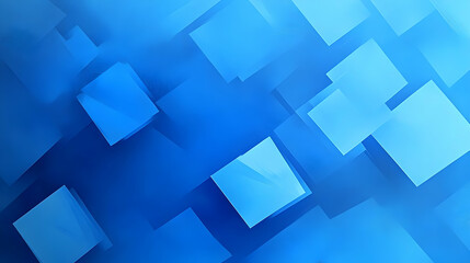 Fototapeta premium Abstract Blue Cubes Background with Simple Shapes