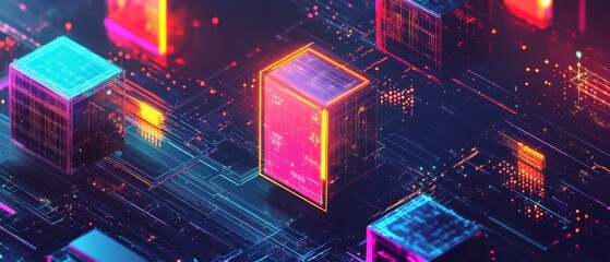 Visual representation of quantum computing and classical computing, showcasing contrasting architectures and processing capabilities with vibrant colors and futuristic designs, emphasizing