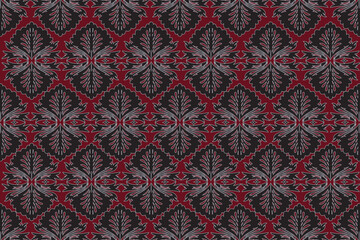 seamless pattern with red flowers