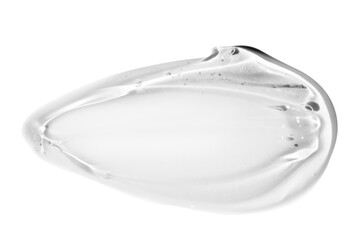 Smear of transparent gel on an empty background. Skincare product, hydrating formula.