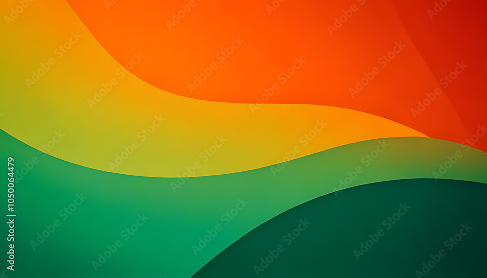 Poster abstract color gradient background features retro grainy texture orange green hue