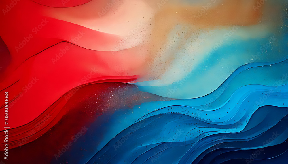 Poster abstract grainy background features vibrant color gradient blues reds whites across various textures