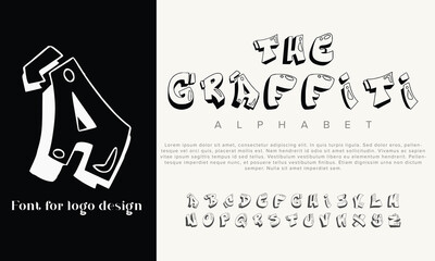 Graffiti vector alphabet font for logo design