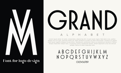 Grand vector alphabet font for logo design