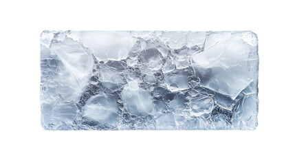 Rectangular frame made of white ice.