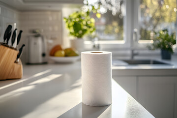 Roll of kitchen paper in a kitchen