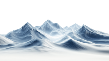 Cold stone mountains covered in snow.