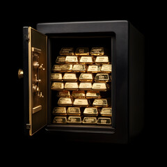 Safe full of gold bars 
