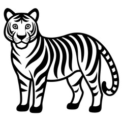 Obraz premium Bengal Tiger icon vector silhouette on white background