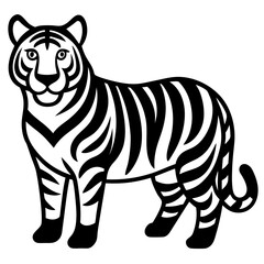 Bengal Tiger icon vector silhouette on white background