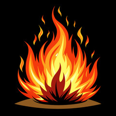 Fire vector illustration an black background