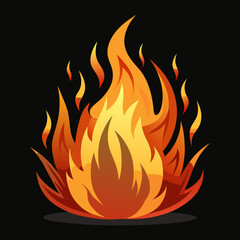 Fire vector illustration an black background