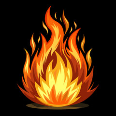 Fire vector illustration an black background