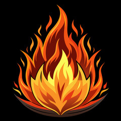 Fire vector illustration an black background