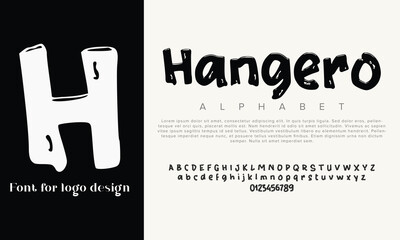 HANGERO vector alphabet font for logo design