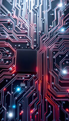 2d illustration Abstract futuristic electronic circuit technology background isolated with white highlights, png