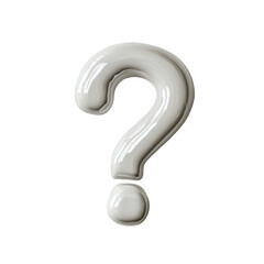 Light gray question mark in a modern thin style minimalistic and sleek isolated on transparent background 