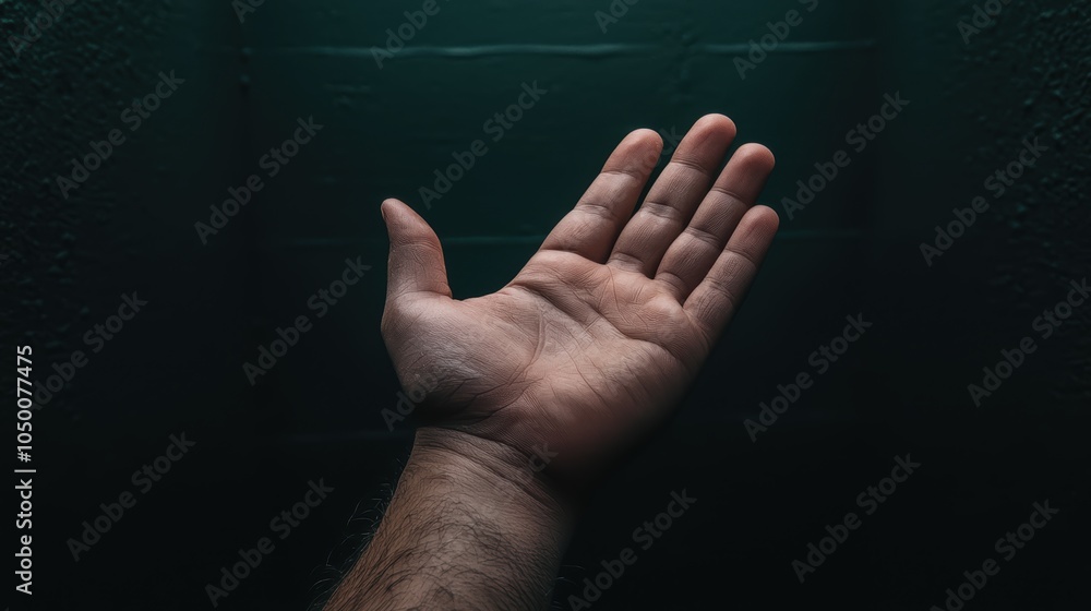 Poster exploring virtual nft art: hand interaction in minimalist digital environment