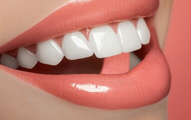 A close-up before-and-after image of teeth whitening, showing improved enamel brightness and veneer application, ideal for illustrating oral health and cosmetic dental treatments. 