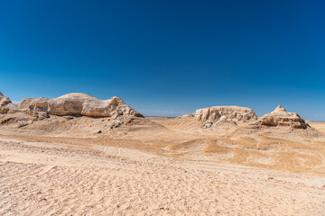 Fototapeta premium The national highway going along the yadan geological formation in Chinese Qinghai