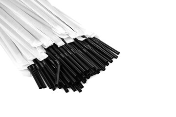 Plastic straws for drinks. Cocktail straws.