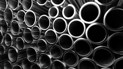 Intricate Arrangement of Stainless Steel Pipes Displaying Modern Engineering