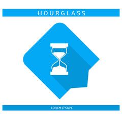 Fototapeta premium Design icon. Hourglass icon symbol in flat. Hourglass symbol design in flat with shadows. Stock vector.