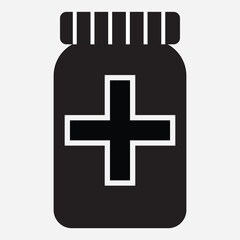 Medicine bottle and pill bottle icon vector. vector illustration.