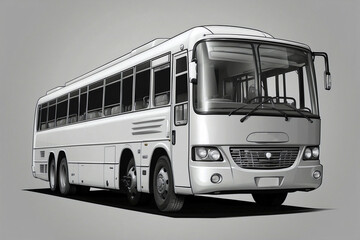 Minimalist Bus Logo on a White Background, Designed in a Minimalist Style