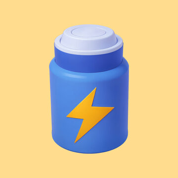 Battery with lightning icon icon cartoon illustration